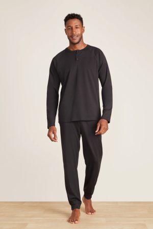 Malibu Collection® Pima Jersey Long Sleeve Henley