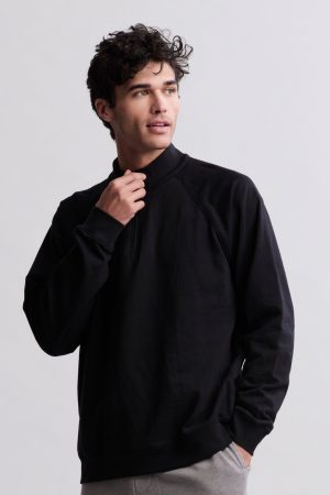 Malibu Collection® Pima Cotton Fleece Half Zip Pullover