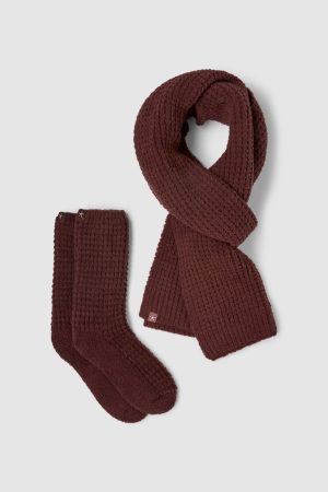 CozyChic® Waffle Scarf and Sock Set
