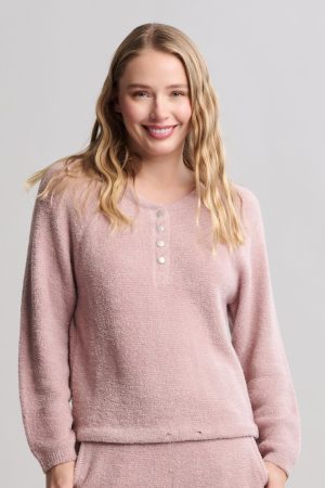 CozyChic Lite® Textured Raglan Sleeve Henley