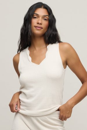 CozyChic Ultra Lite® Scallop V-Neck Tank