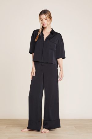 Washed Satin Cropped Dream Shirt
