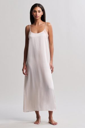 Liquid Satin Lace Slip Dress