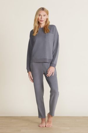 Malibu Collection® Brushed Fleece Sweater Mix Pullover