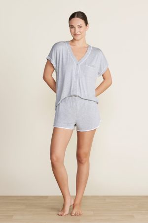 Malibu Collection® Soft Jersey Piped Lounge Set
