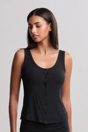 Ultra Soft Rib Button Front Cami