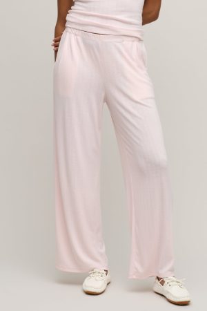Pointelle Rib Pant with Scallop Trim