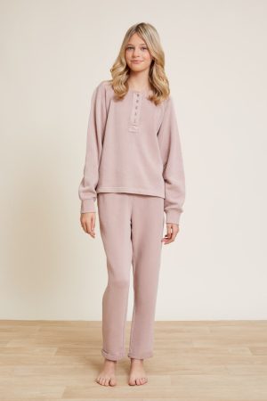 Malibu Collection® Youth Brushed Terry Henley Pullover