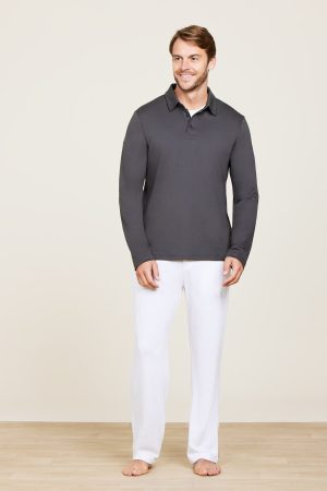 Malibu Collection® Pima Long Sleeve Polo