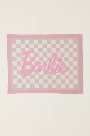 CozyChic® Barbie™ Checkered Throw
