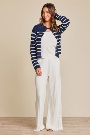 CozyChic Lite® Striped Cardigan With Button