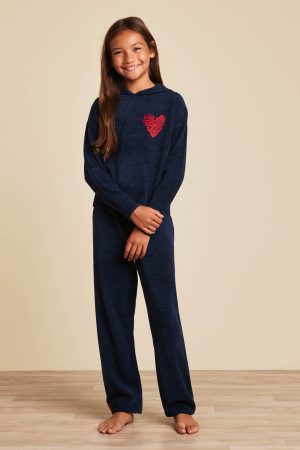 CozyChic Ultra Lite® Youth Embroidered Heart Hoodie